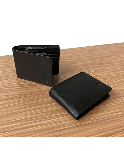 Club Rochelier Men's Slim Wallet with Zippered Pocket