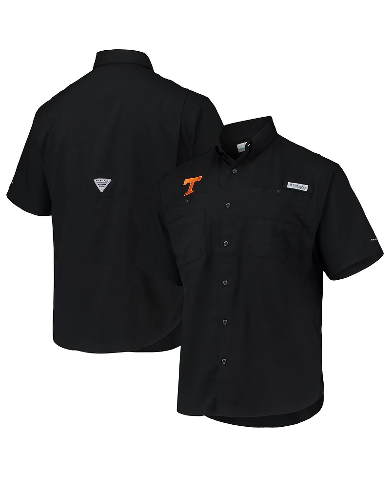 Men's Columbia Black Tennessee Volunteers Pfg Tamiami Omni-Shade Button-Down Shirt