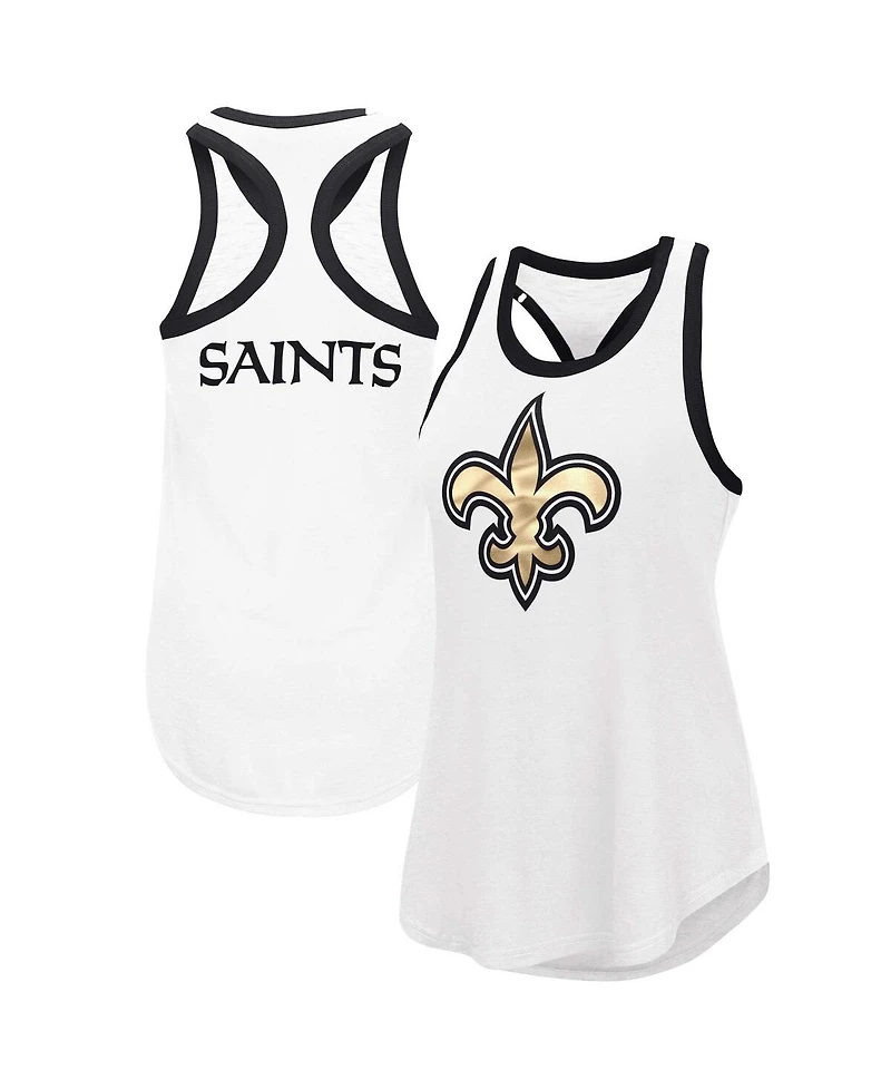 Women's G-iii 4Her by Carl Banks White New Orleans Saints Tater Tank Top