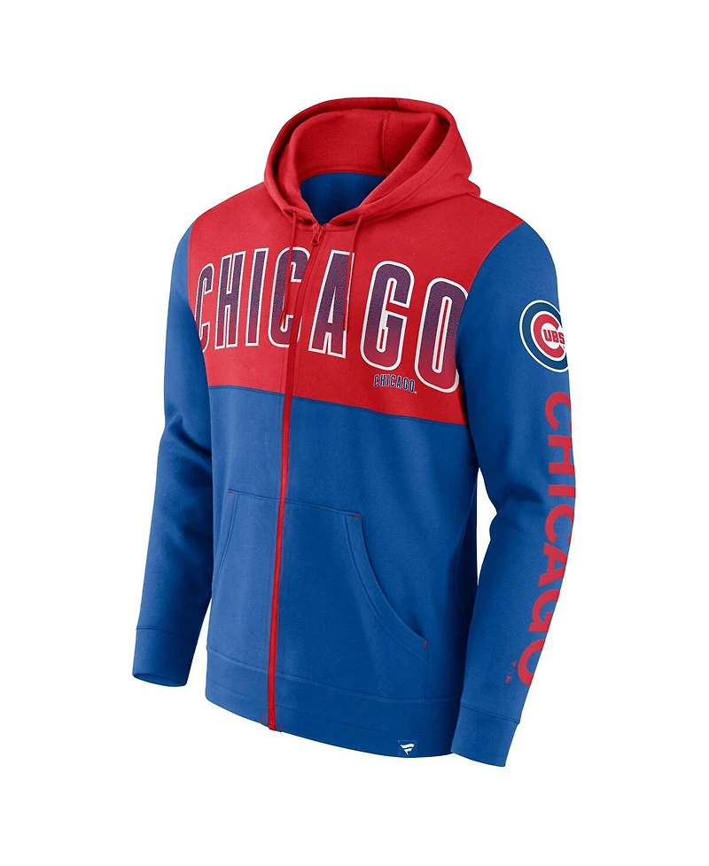 Men's Fanatics Royal Chicago Cubs Walk Off Fleece Full-Zip Hoodie