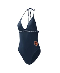 Women's G-iii 4Her by Carl Banks Navy Chicago Bears Full Count One-Piece Swimsuit
