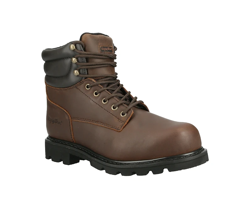 RefrigiWear Men's Men s Classic Brown Leather Composite Toe Work Boots - Durable, Comfortable, and Safe for Tough Jobs