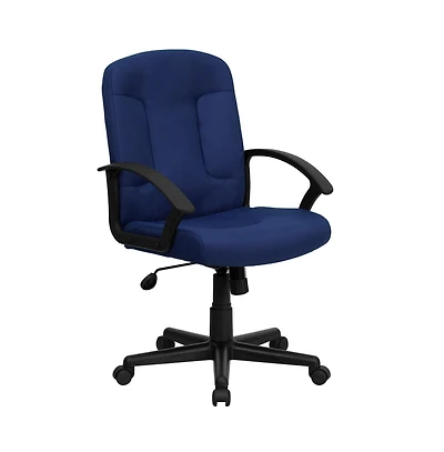 Emma+Oliver Mid-Back Fabric Executive Swivel Office Chair With Nylon Arms