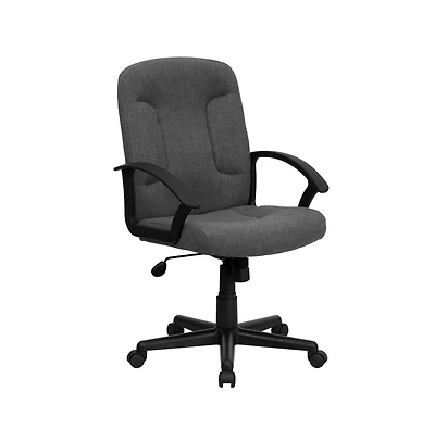 Emma+Oliver Mid-Back Fabric Executive Swivel Office Chair With Nylon Arms