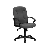 Emma+Oliver Mid-Back Fabric Executive Swivel Office Chair With Nylon Arms