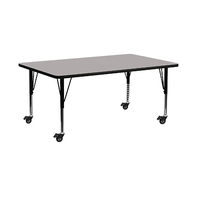 Emma+Oliver Mobile 30X72 Rectangle Hp Laminate Preschool Activity Table