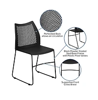 Home And Office Sled Base Stack Chair With Air-Vent Back - Guest
