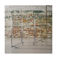 Emma+Oliver Transparent Acrylic Mobile Partition With Lockable Casters