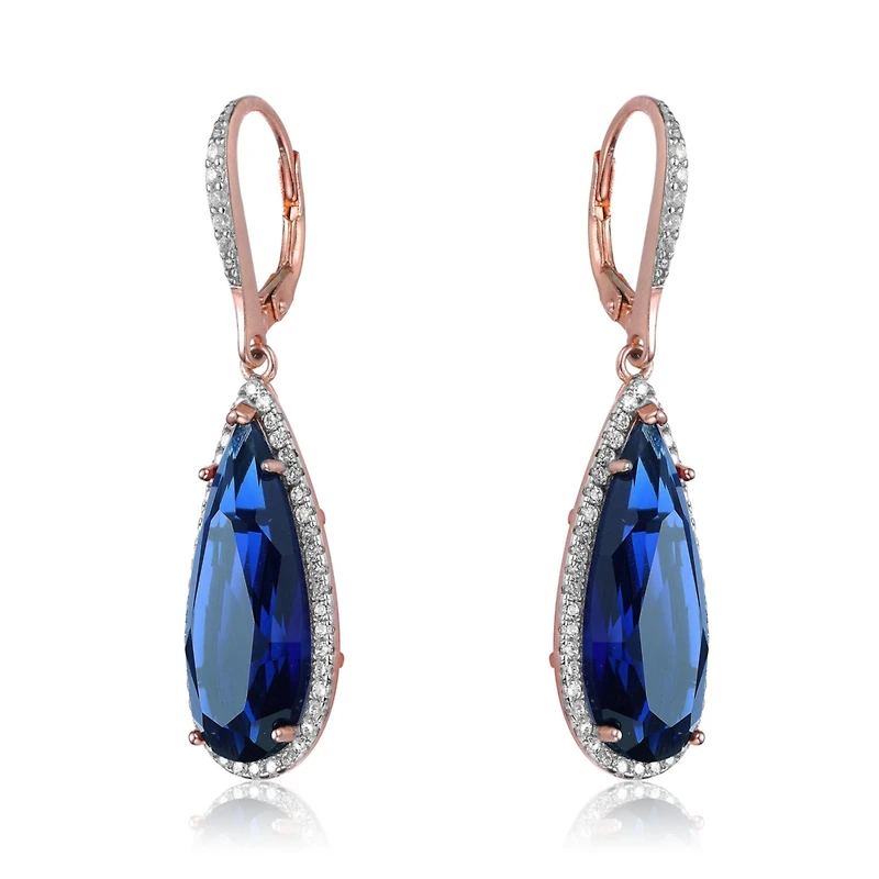 Elegant Teardrop Shaped Earrings with A Cubic Zirconia Middle Stone