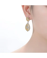 White Gold and 14K Gold Plated Cubic Zirconia Drop Earrings