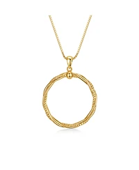 14k Yellow Gold Plated Twisted Rope Eternity Wreath Halo Box chain Necklace