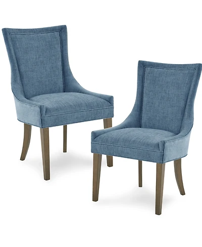 Madison Park Signature Ultra Traditional Fabric Upholstered Swoop Back Dining Side Chair, Set of 2
