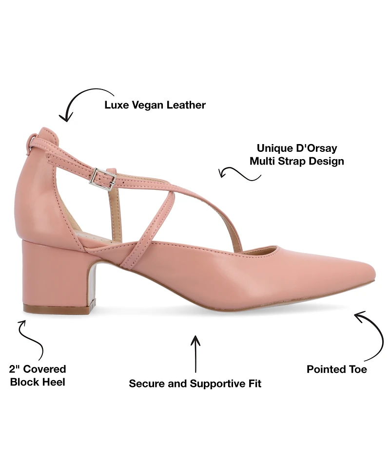 Journee Collection Women's Galvinn Crisscross Pointed Toe Pumps