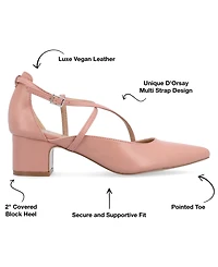 Journee Collection Women's Galvinn Crisscross Pointed Toe Pumps