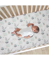 Lambs & Ivy Baby Star Wars Cozy Friends Yoda/Grogu Fitted Crib Sheet