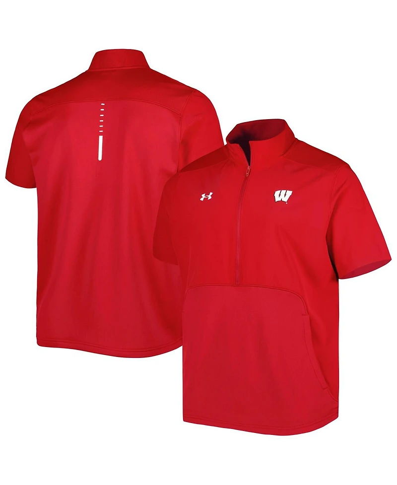 Men's Under Armour Red Wisconsin Badgers Motivate Half-Zip Jacket