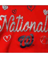 Girls Newborn and Infant Red Washington Nationals 3-Piece Home Plate Bodysuit, Bib Booties Set