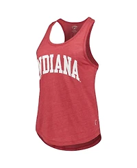 Women's League Collegiate Wear Heather Crimson Indiana Hoosiers Two-Hit Intramural Tri-Blend Scoop Neck Racerback Tank Top