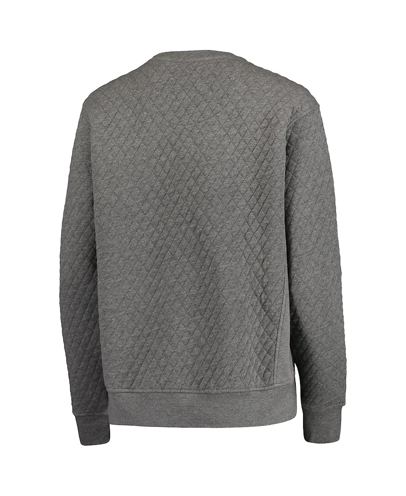 Women's Pressbox Heather Charcoal Texas A&M Aggies Moose Quilted Pullover Sweatshirt