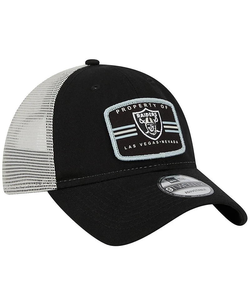 Men's New Era Black Las Vegas Raiders Property Trucker 9TWENTY Snapback Hat