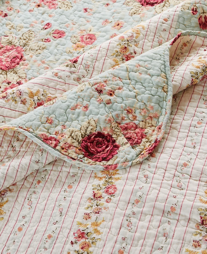 Greenland Home Fashions Antique-Like Rose 100% Cotton Traditional 3 Piece Bedspread Set
