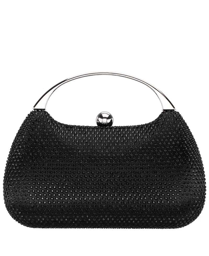 Nina Crystal Minaudiere with Metal Handle