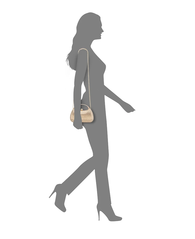 Nina Crystal Minaudiere with Metal Handle