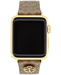 Coach Women's Tan Signature C Canvas Strap for 38mm, 40 mm, 41mm Apple Watch