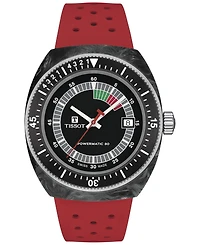 Tissot Men's Swiss Automatic Sideral S Red Perforated Rubber Strap Watch 41mm