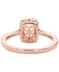 Aquamarine (1-1/4 ct. t.w.) & White Topaz (1/5 Halo Ring Gold-Plated Sterling Silver (Also Tanzanite Morganite)