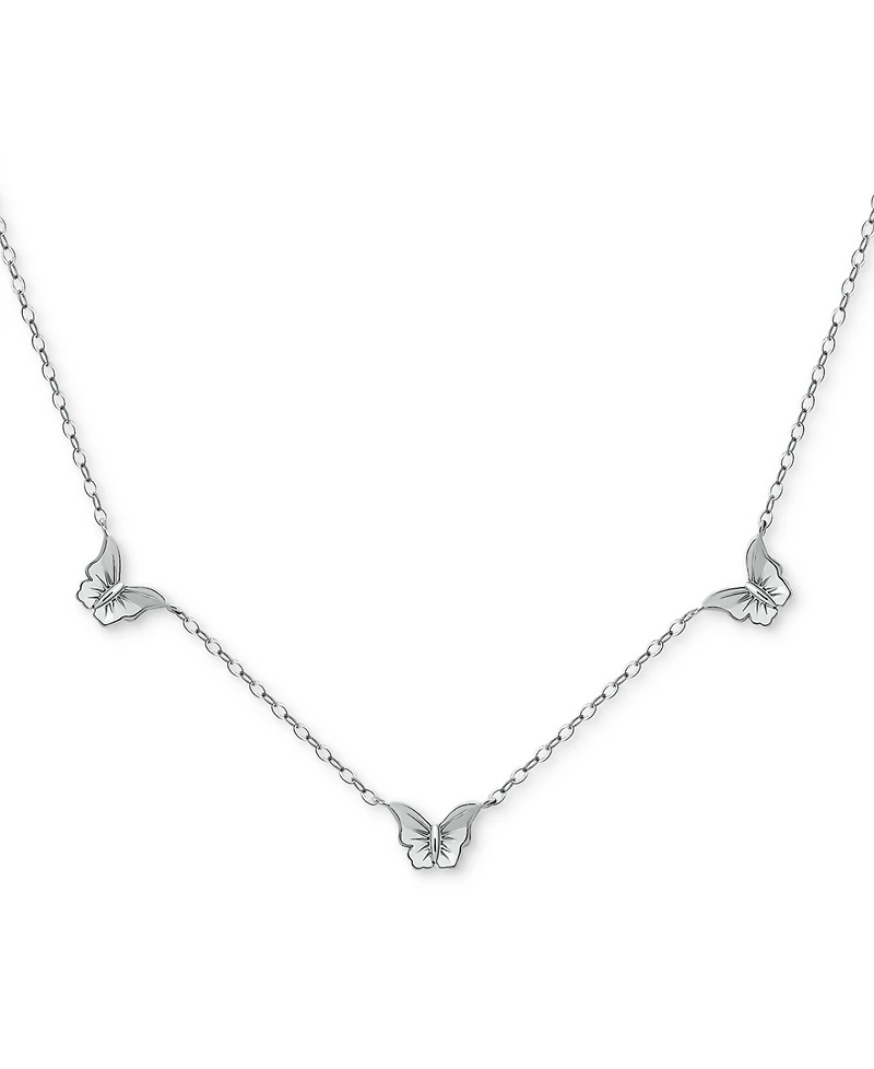 Giani Bernini Butterfly Trio Collar Necklace, 16" + 2" extender, Created for Macy's