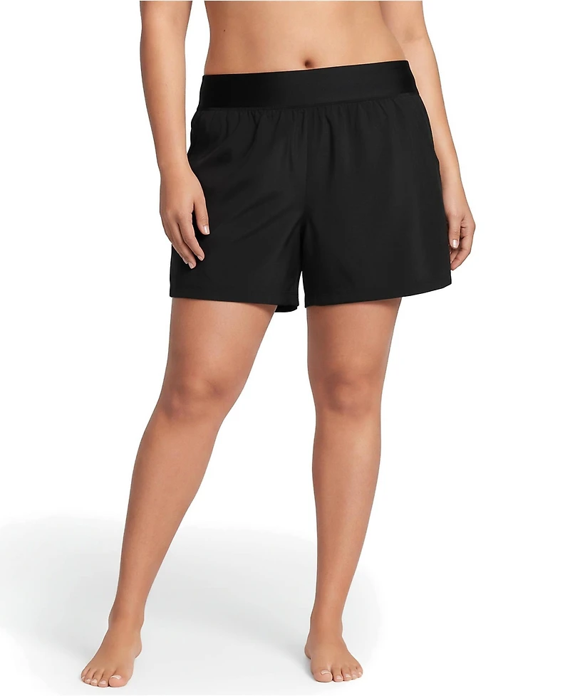 Lands' End Plus SunShade Upf 50 5" Board Shorts with Panty