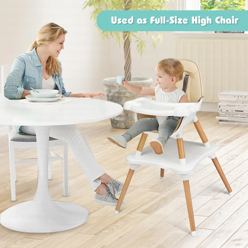 Costway Toddler 6 1 High Chair Convertible Highchair with 5-Point Harness