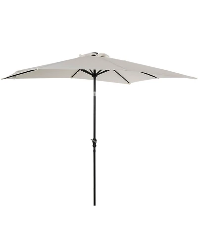 Outsunny 9' x 7' Solar Umbrella, Patio Umbrella with Led Lights