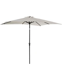 Outsunny 9' x 7' Solar Umbrella, Patio Umbrella with Led Lights