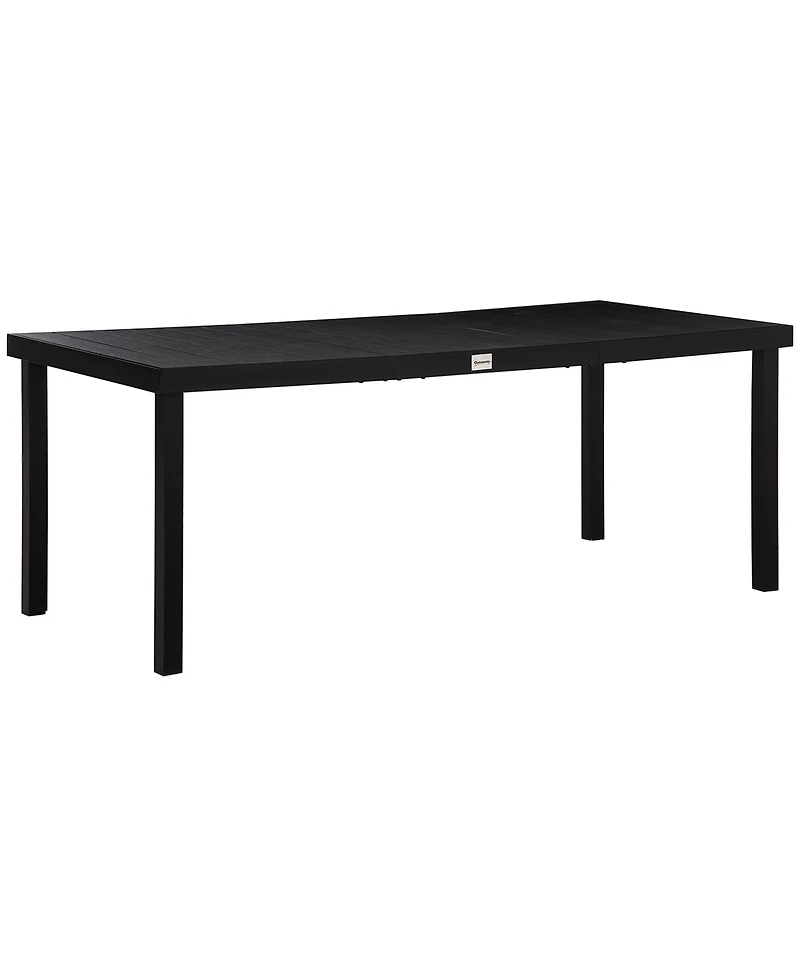 Outsunny Outdoor Dining Table for 8, Aluminum, Plastic, Woodgrain