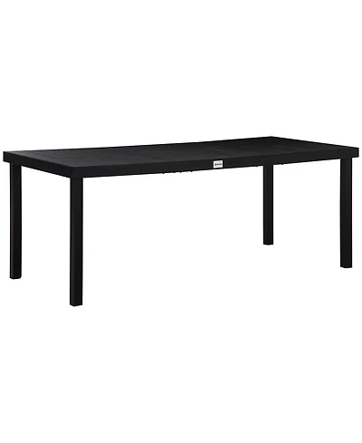 Outsunny Outdoor Dining Table for 8, Aluminum, Plastic, Woodgrain