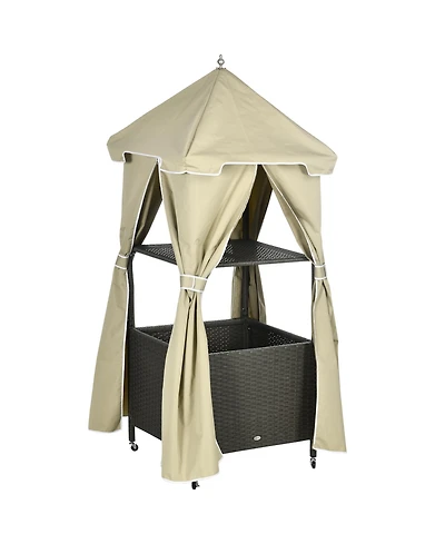 Outsunny Outdoor Towel Rack for Pool, Cove Pool Caddy