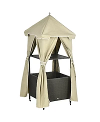 Outsunny Outdoor Towel Rack for Pool, Cove Pool Caddy