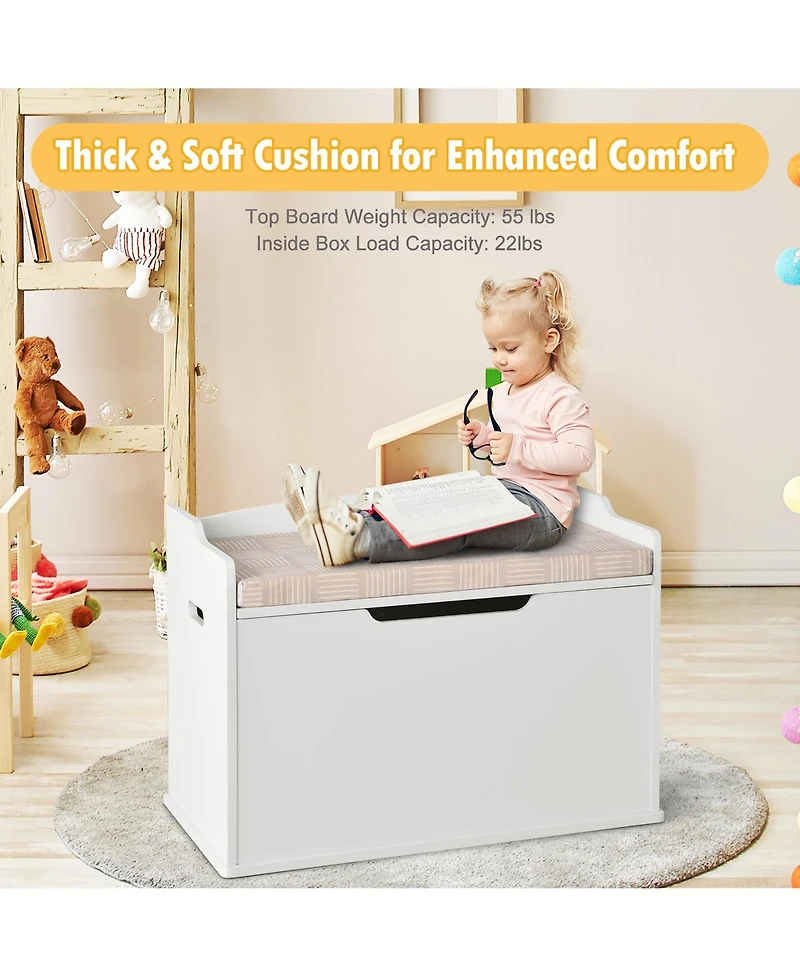 Wooden Toy Box Kids Storage Chest Lift Top Bench Seat