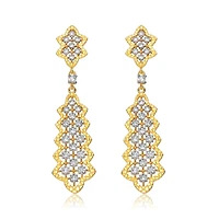 14K Gold Plated Cubic Zirconia Dangle Earrings