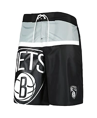 Men's G-iii Sports by Carl Banks Black Brooklyn Nets Sea Wind Swim Trunks