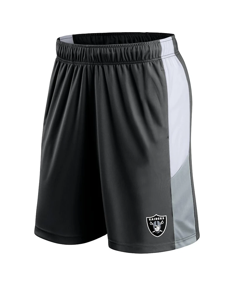 Men's Fanatics Black Las Vegas Raiders Prep Colorblock Shorts