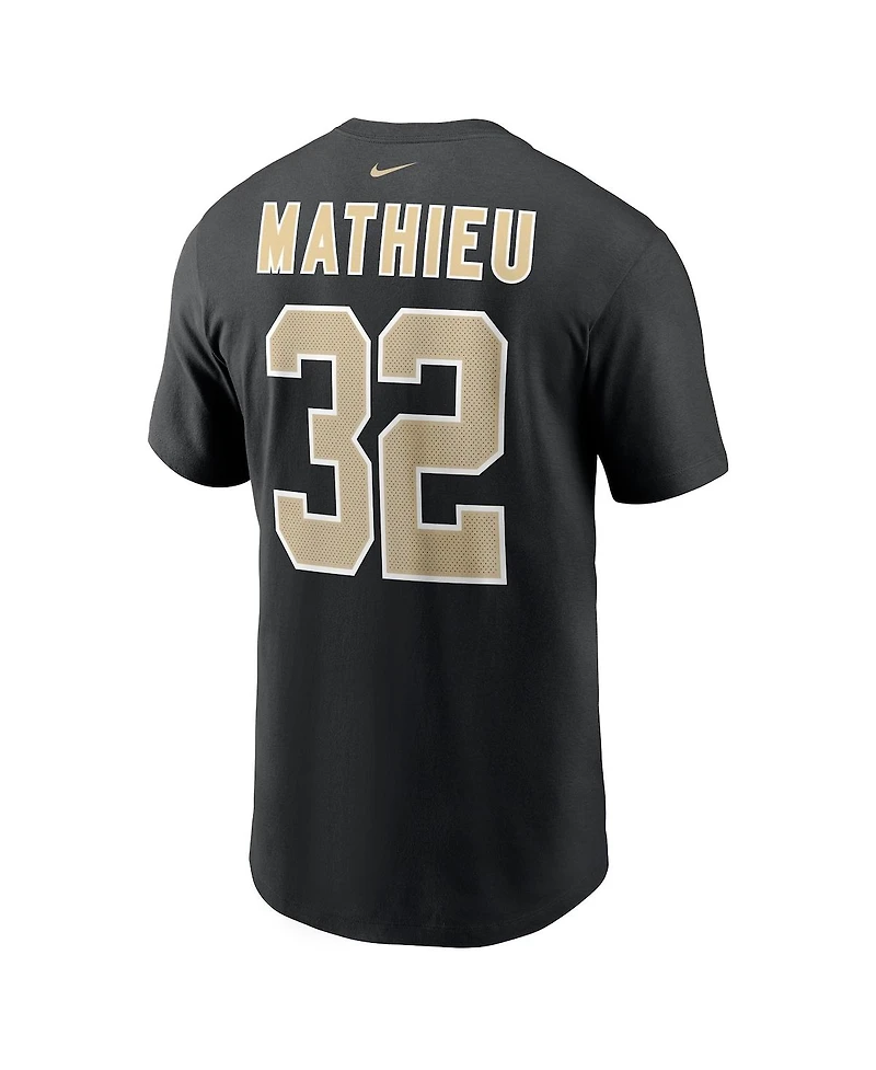 Men's Nike Tyrann Mathieu Black New Orleans Saints Player Name and Number T-shirt