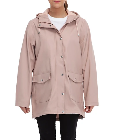 Rokka&Rolla Women's Waterproof Rain Coat Rubberized Jacket