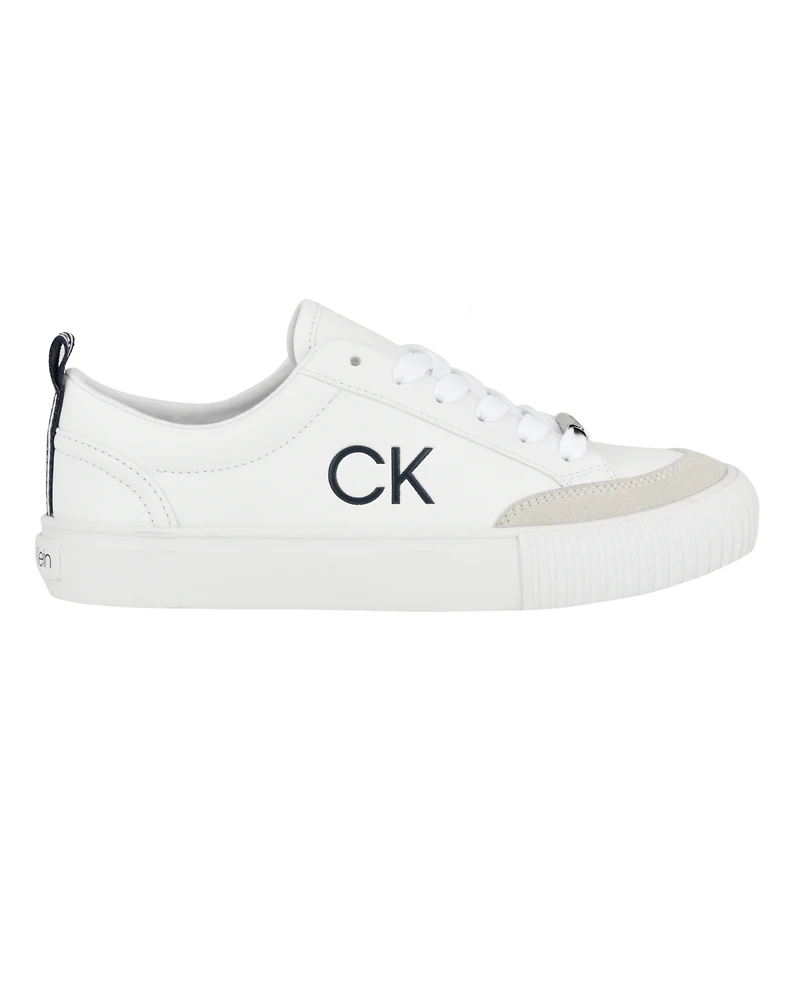 Calvin Klein Women's Lariss Round Toe Lace-up Casual Sneakers - White Multi