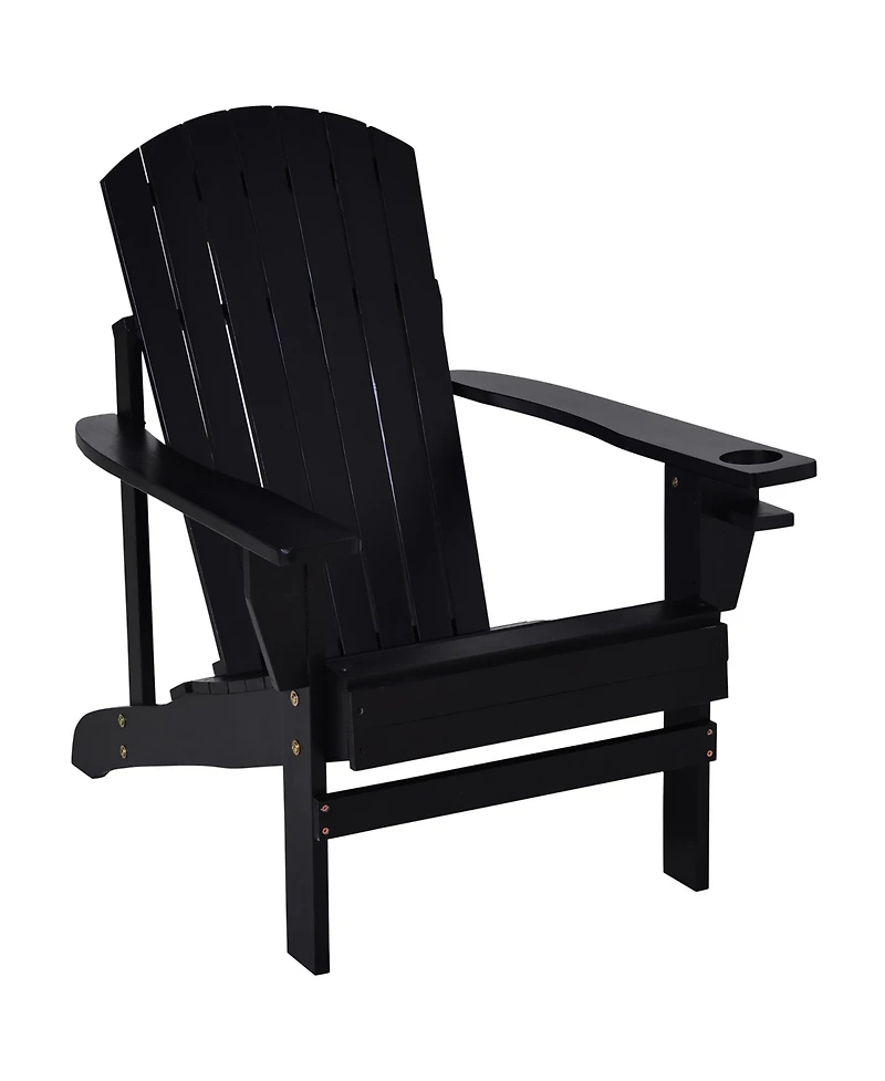 Outsunny Wood Adirondack Chair, Wooden Outdoor & Patio Seating,