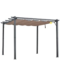 Outsunny 10' x 10' Pergola with Retractable Shade Canopy, Aluminum,
