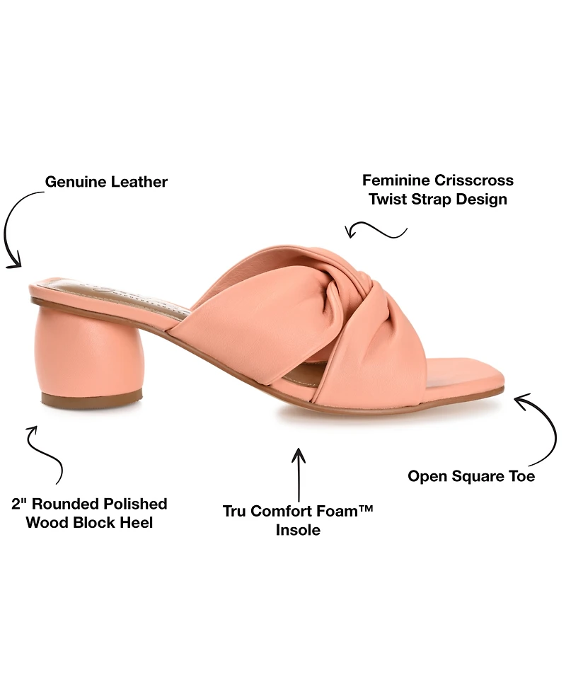 Journee Signature Women's Charlize Twisted Slip On Dress Sandals
