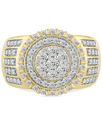 Men's Diamond Halo Cluster Ring (1-1/2 ct. t.w.) in 10k Gold